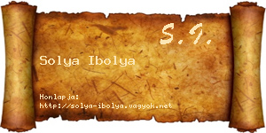 Solya Ibolya névjegykártya